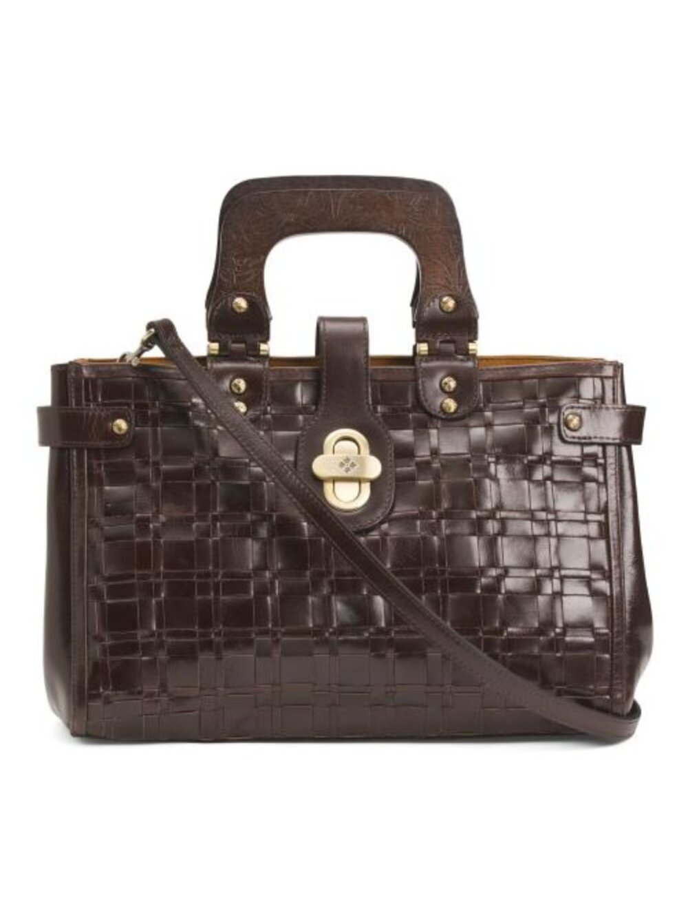 PATRICIA NASH Leather Sancia Woven Satchel
